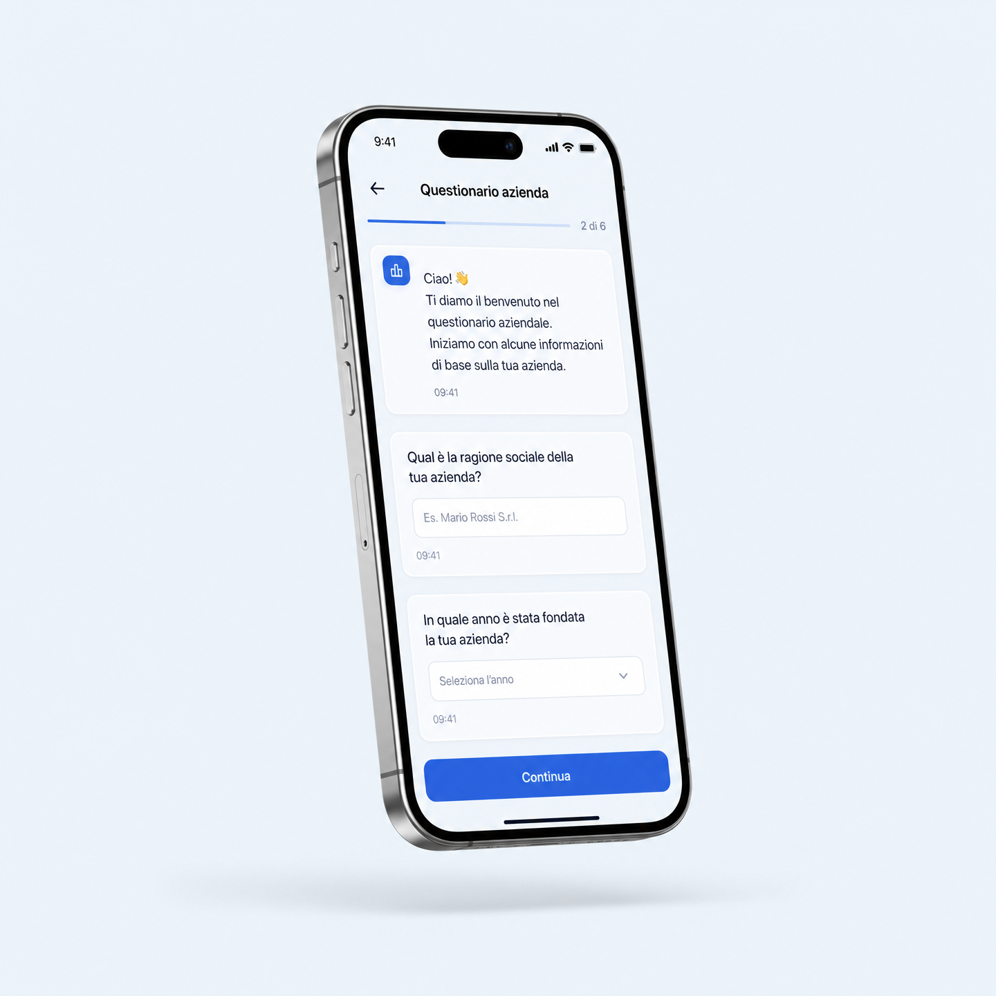 iPhone con questionario azienda uSafe